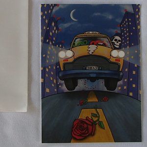 Grateful Dead Blank Greeting Card Liquid Blue 1997 Taxi Bears Skeleton Rose New